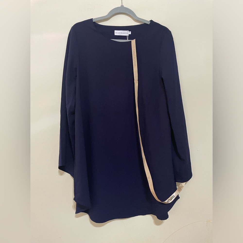 Vailed collection Navy Blue Long Sleeve pants set